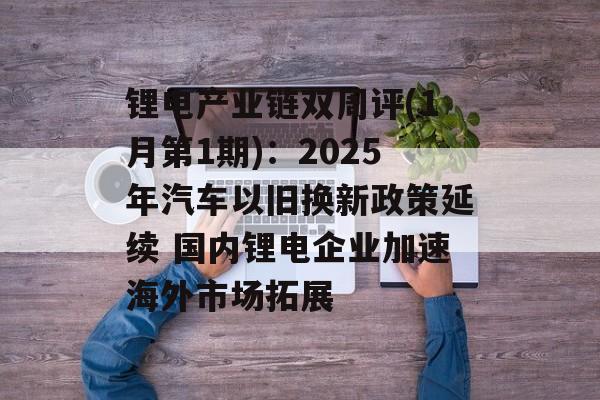 锂电产业链双周评(1月第1期):2025年汽车以旧换新政策延续 国内锂电企业加速海外市场拓展-第1张图片- 锂电产业链双周评(1月第1期):2025年汽车以旧换新政策延续 国内锂电企业加速海外市场拓展-第1张图片-