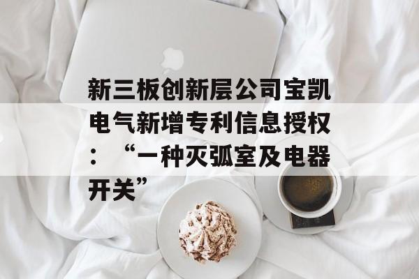 新三板创新层公司宝凯电气新增专利信息授权：“一种灭弧室及电器开关”-第1张图片-