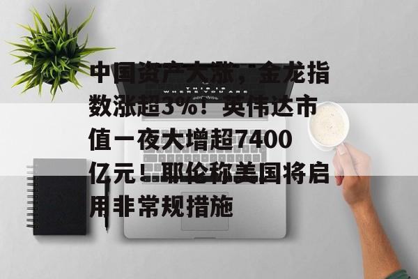 中国资产大涨，金龙指数涨超3%！英伟达市值一夜大增超7400亿元！耶伦称美国将启用非常规措施-第1张图片-