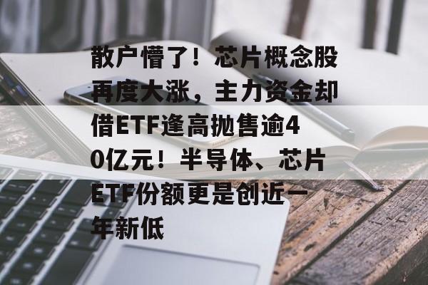 散户懵了！芯片概念股再度大涨，主力资金却借ETF逢高抛售逾40亿元！半导体、芯片ETF份额更是创近一年新低-第1张图片-