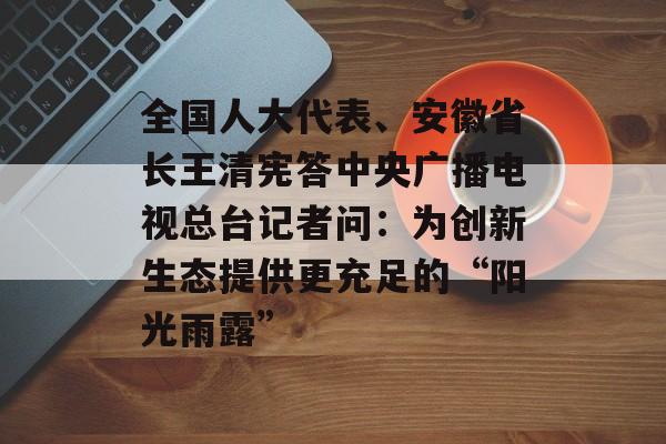 全国人大代表、安徽省长王清宪答中央广播电视总台记者问：为创新生态提供更充足的“阳光雨露”-第1张图片-