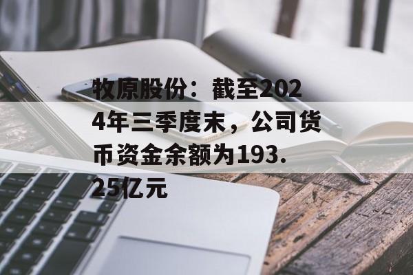 牧原股份：截至2024年三季度末，公司货币资金余额为193.25亿元-第1张图片-