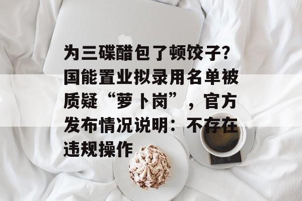 为三碟醋包了顿饺子？国能置业拟录用名单被质疑“萝卜岗”，官方发布情况说明：不存在违规操作-第1张图片-