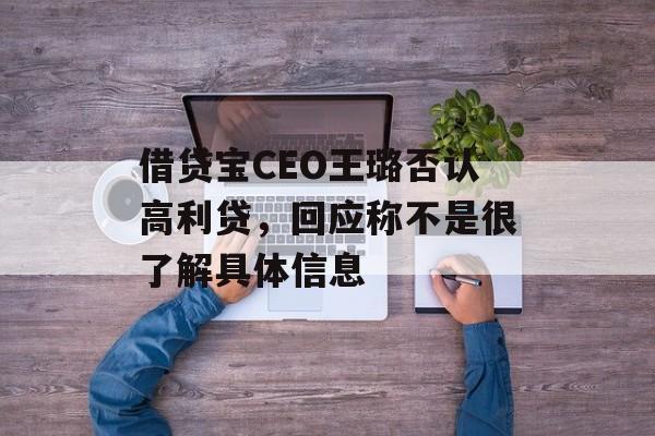 借贷宝CEO王璐否认高利贷，回应称不是很了解具体信息-第1张图片-