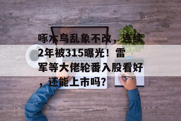 啄木鸟乱象不改，连续2年被315曝光！雷军等大佬轮番入股看好，还能上市吗？-第1张图片-