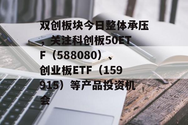 双创板块今日整体承压，关注科创板50ETF（588080）、创业板ETF（159915）等产品投资机会-第1张图片-