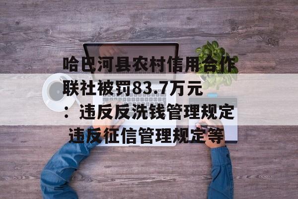 哈巴河县农村信用合作联社被罚83.7万元：违反反洗钱管理规定 违反征信管理规定等-第1张图片-