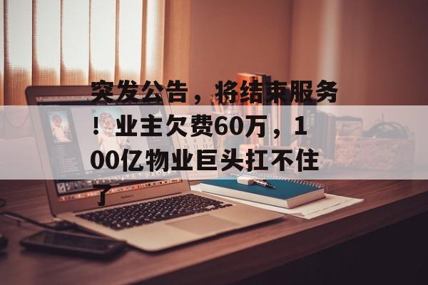 突发公告，将结束服务！业主欠费60万，100亿物业巨头扛不住了-第1张图片-