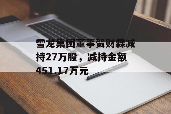 雪龙集团董事贺财霖减持27万股，减持金额451.17万元-第1张图片-