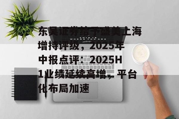 东吴证券给予盛美上海增持评级，2025年中报点评：2025H1业绩延续高增，平台化布局加速-第1张图片-