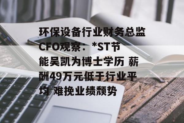 环保设备行业财务总监CFO观察：*ST节能吴凯为博士学历 薪酬49万元低于行业平均 难挽业绩颓势-第1张图片-