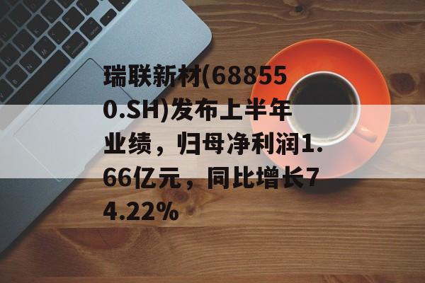 瑞联新材(688550.SH)发布上半年业绩，归母净利润1.66亿元，同比增长74.22%-第1张图片-