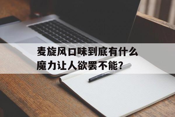 麦旋风口味到底有什么魔力让人欲罢不能？-第1张图片-